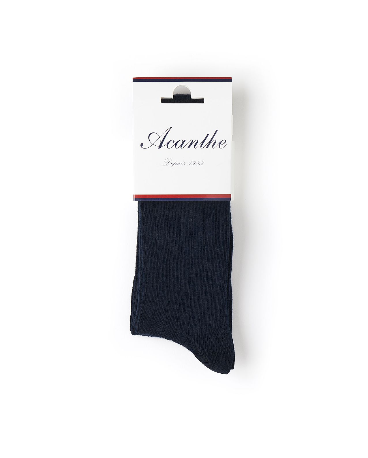 Collants côtes plates marine