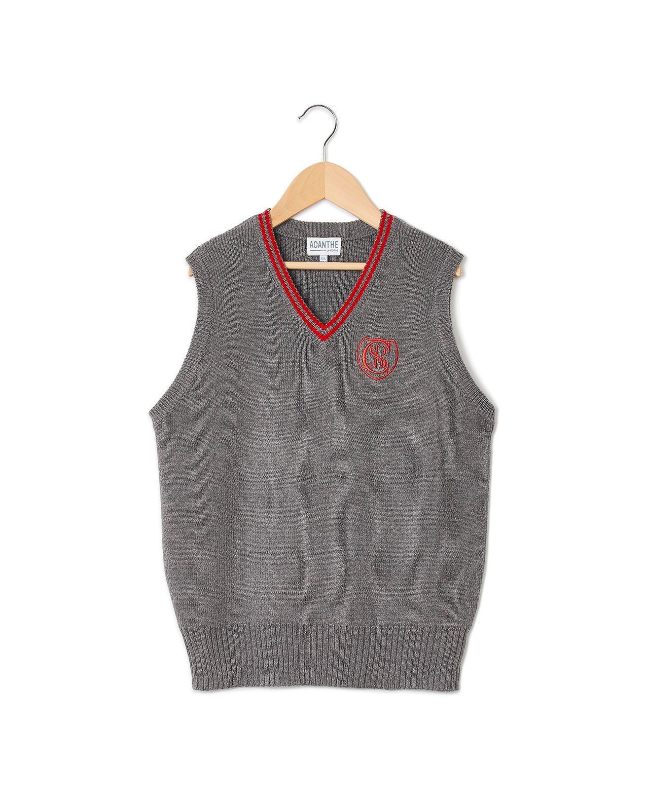 Pull col V sans manche gris Concordia | Garçon