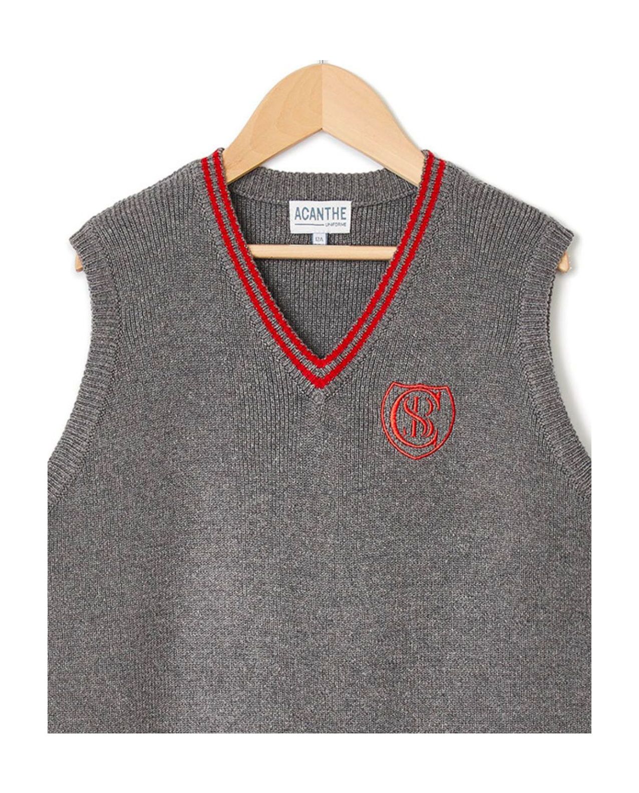 Pull col V sans manche gris Concordia | Garçon