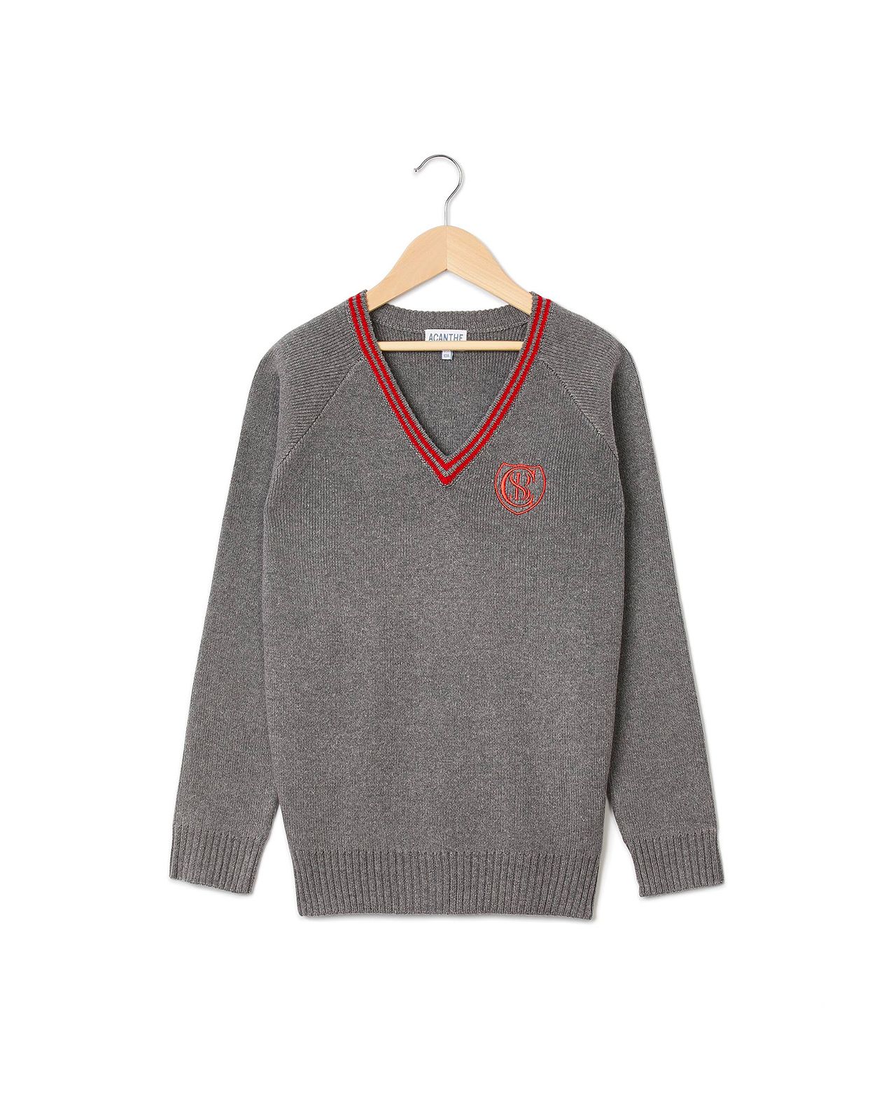 Pull col V gris Concordia | Garçon