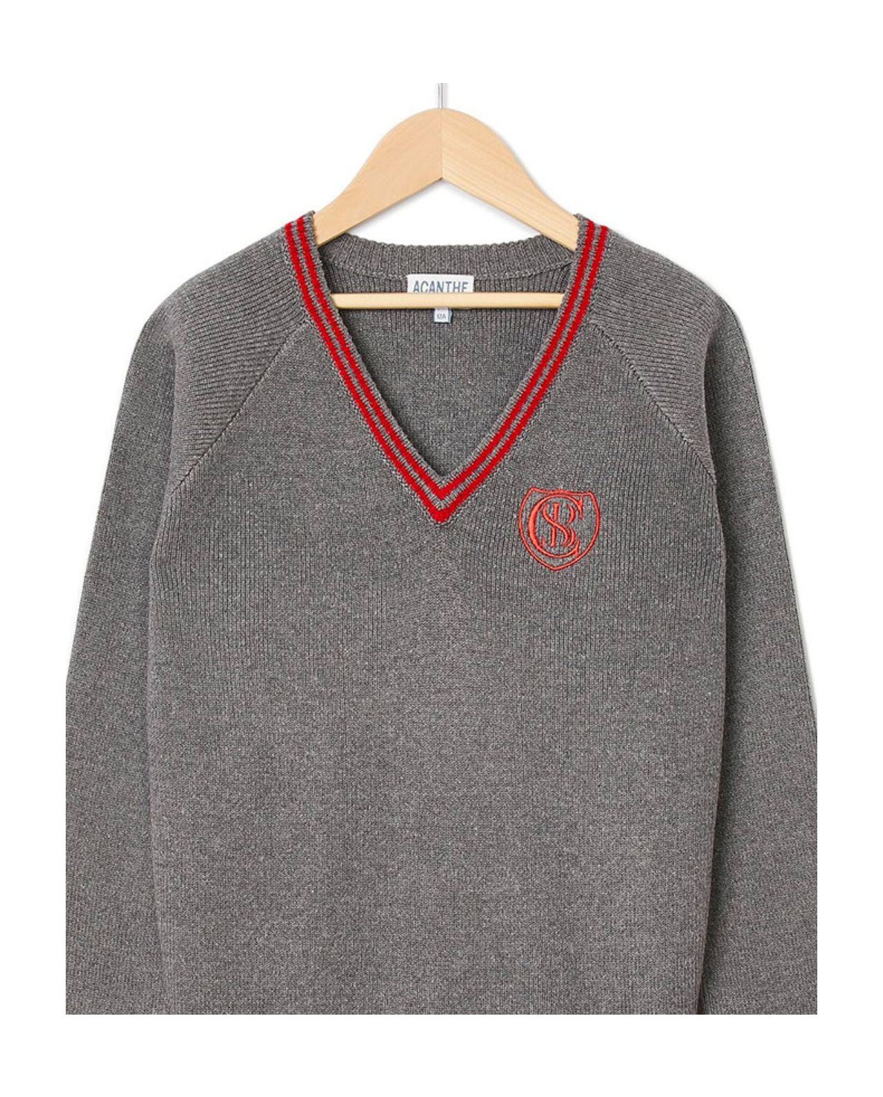 Pull col V gris Concordia | Garçon