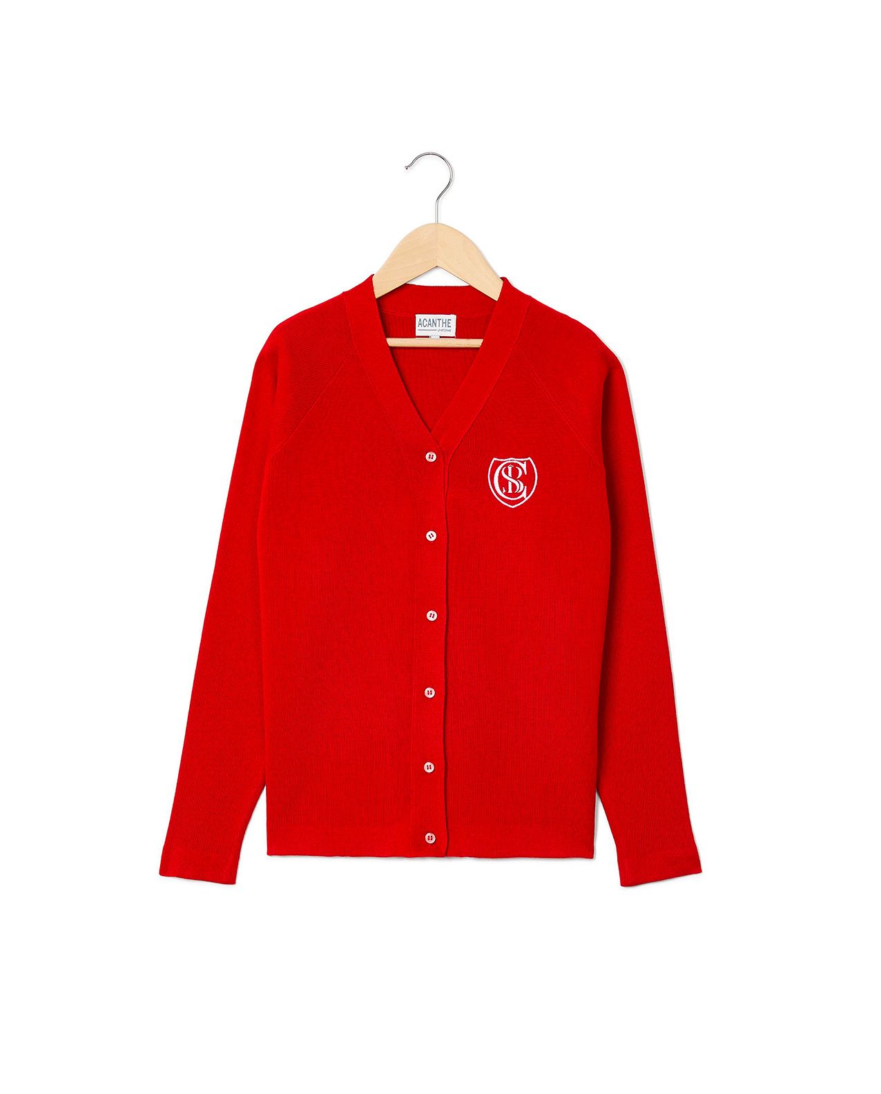 Cardigan col V rouge Concordia | Fille
