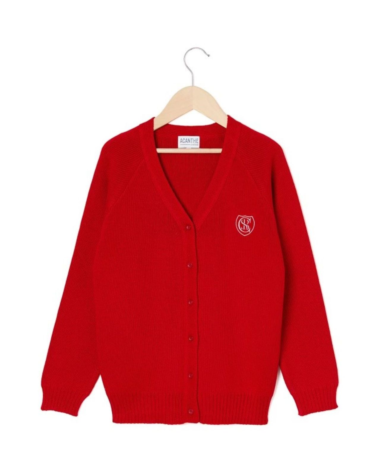 Cardigan col V rouge Concordia | Fille