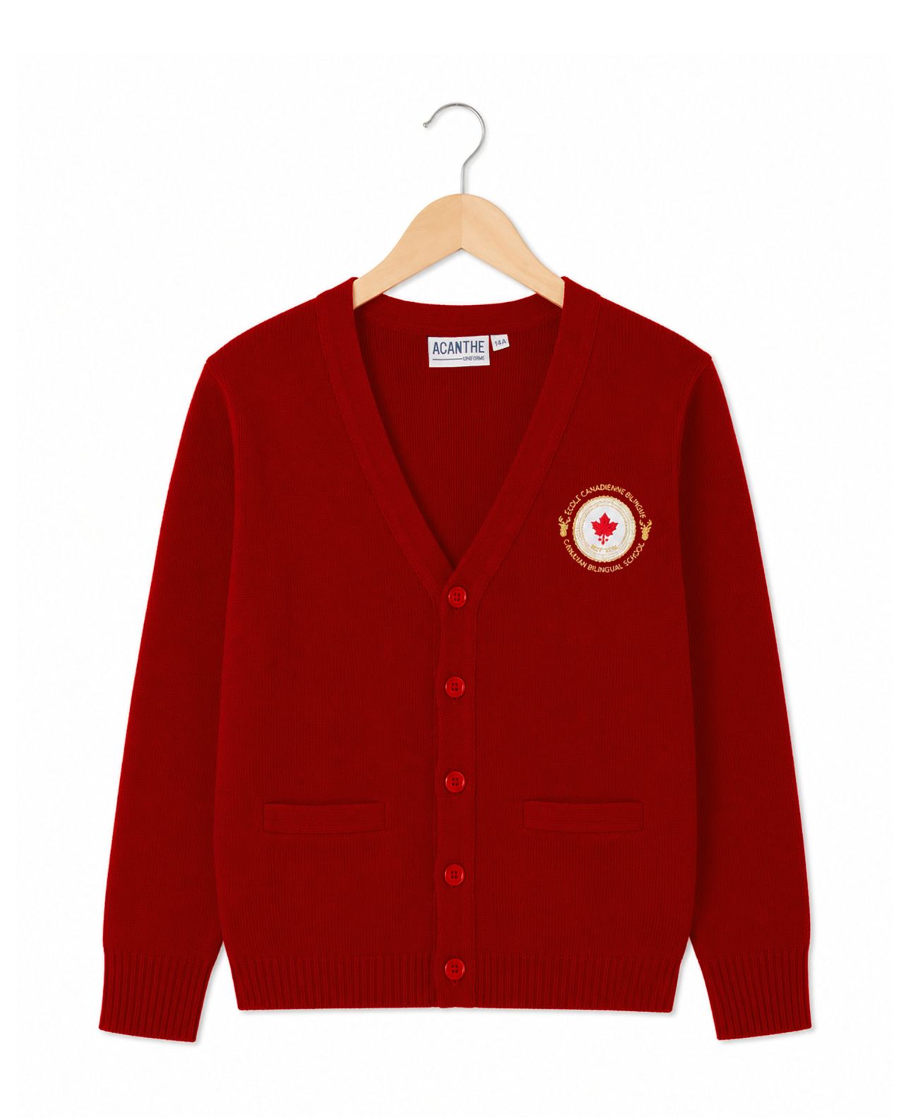 Cardigan col V acry-coton Ecole Canadienne | Mixte