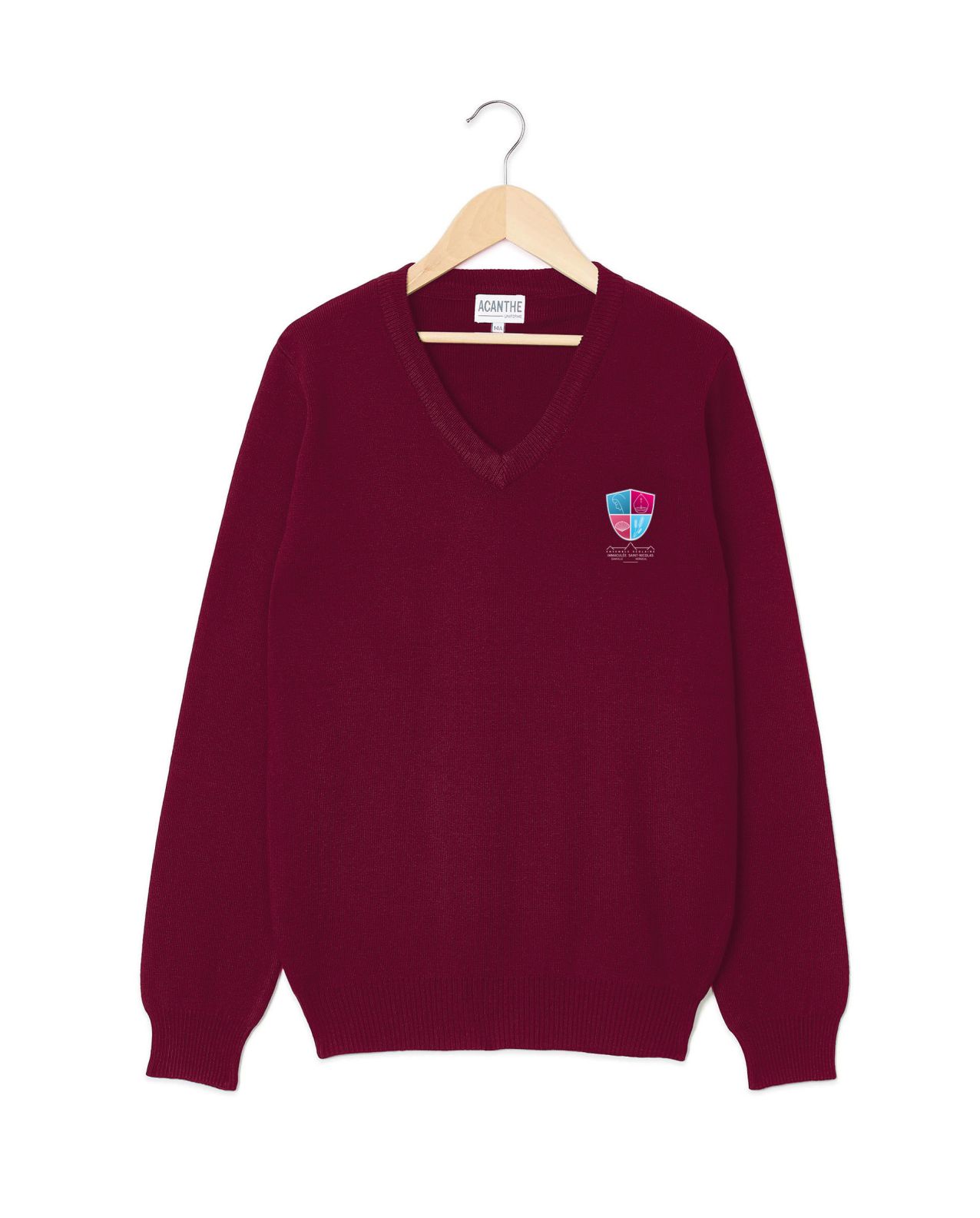 Pull col V acry-coton Immaculée St Nicolas 